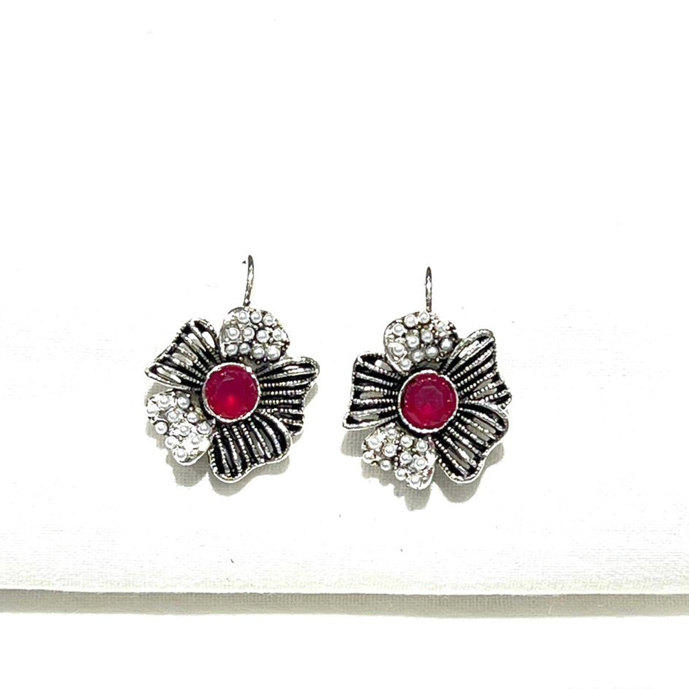 Shrisha Stylish Oxidised Plated Pota Stone Dangler