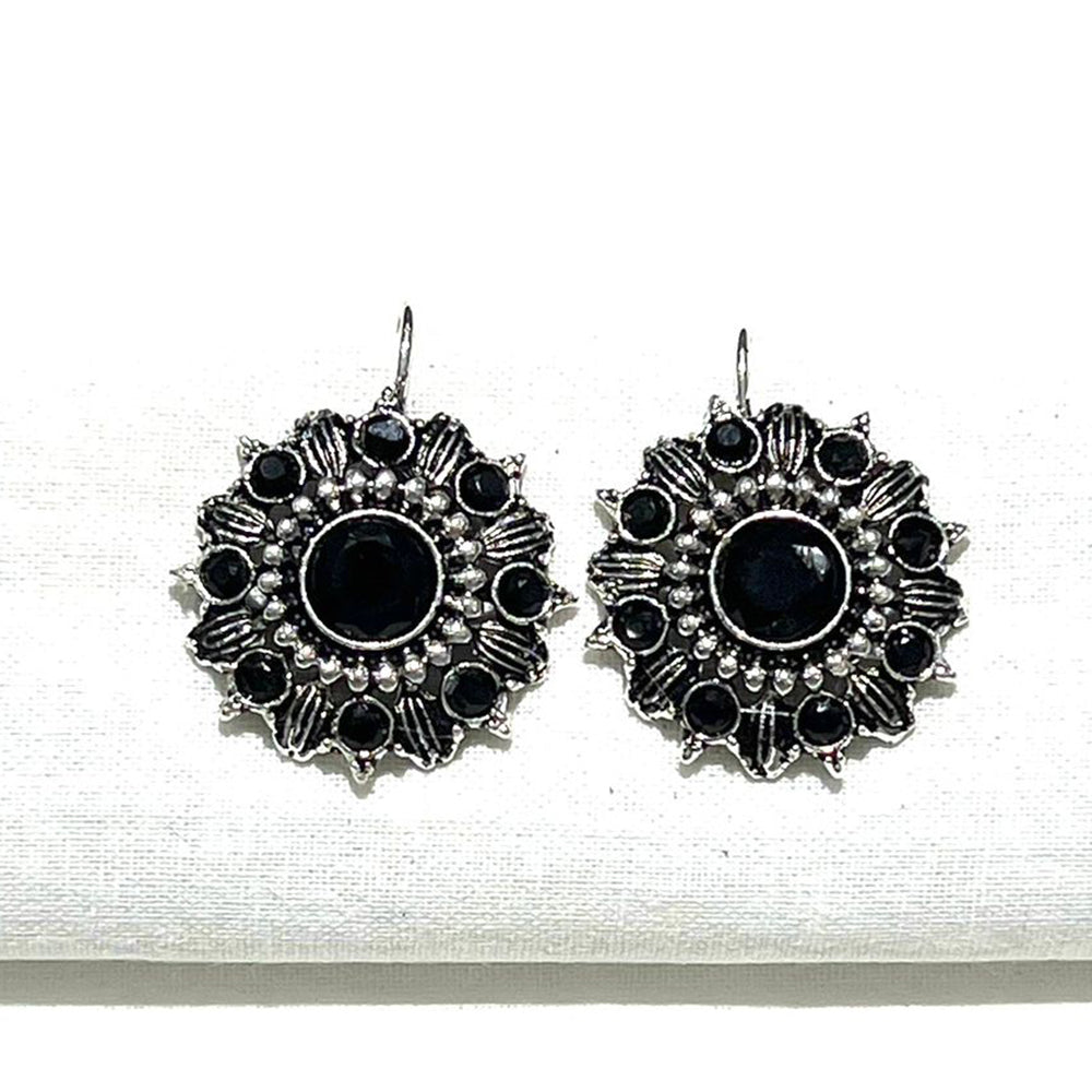 Shrisha Stylish Oxidised Plated Pota Stone Dangler