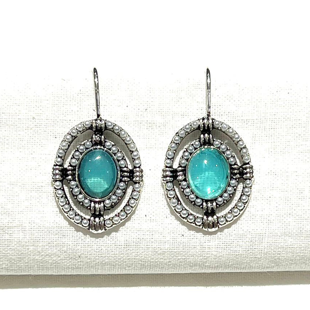 Shrisha Stylish Oxidised Plated Pota Stone Dangler