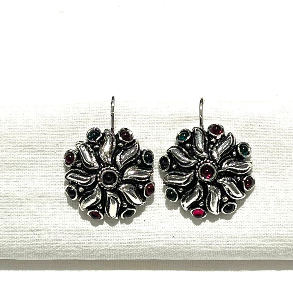 Shrisha Stylish Oxidised Plated Pota Stone Dangler