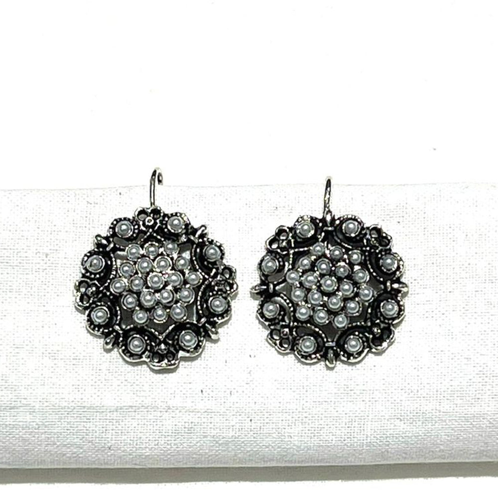 Shrisha Stylish Oxidised Plated Pota Stone Dangler