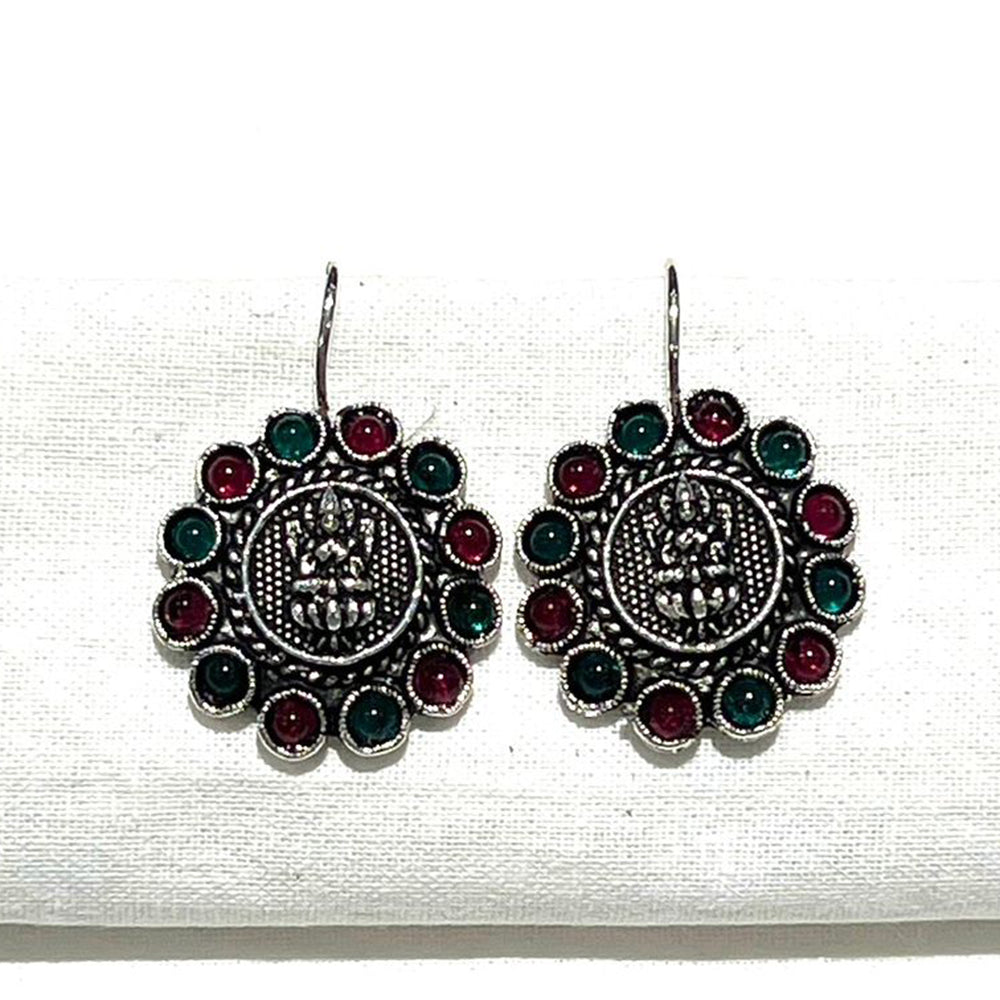 Shrisha Stylish Oxidised Plated Pota Stone Dangler