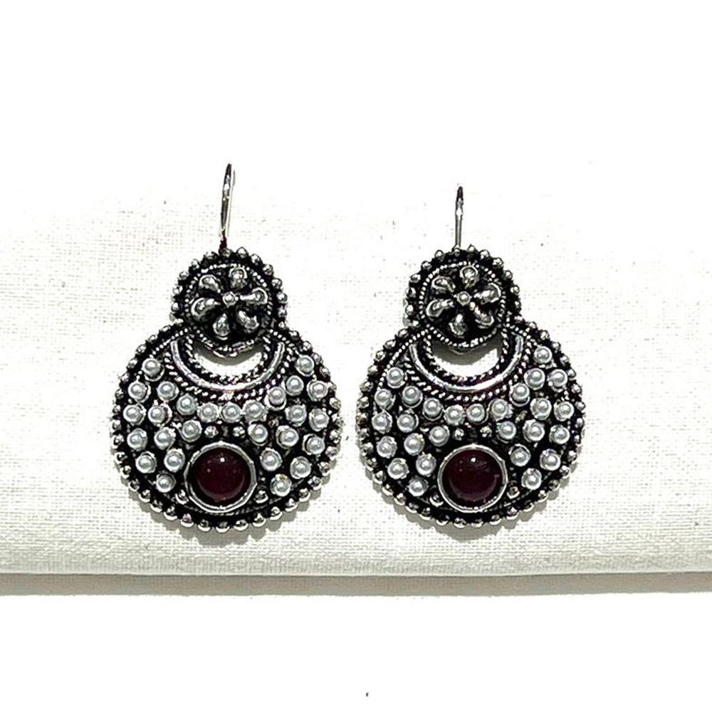 Shrisha Stylish Oxidised Plated Pota Stone Dangler