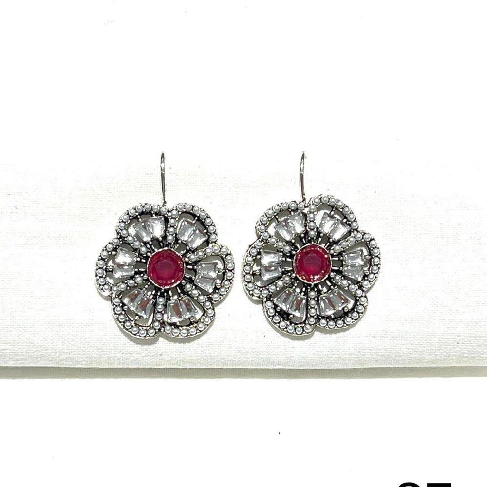 Shrisha Stylish Oxidised Plated Pota Stone Dangler