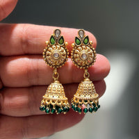 Shrisha Festive Wear Gold Plated Elegance Kundan & Pearl Jhumki Earrings ( Mix Color)