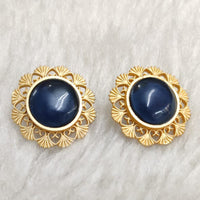 Marudhar Creations Gold Plated Matte Finish Stud Earrings