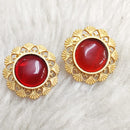 Marudhar Creations Gold Plated Matte Finish Stud Earrings