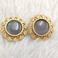 Marudhar Creations Gold Plated Matte Finish Stud Earrings
