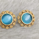 Marudhar Creations Gold Plated Matte Finish Stud Earrings