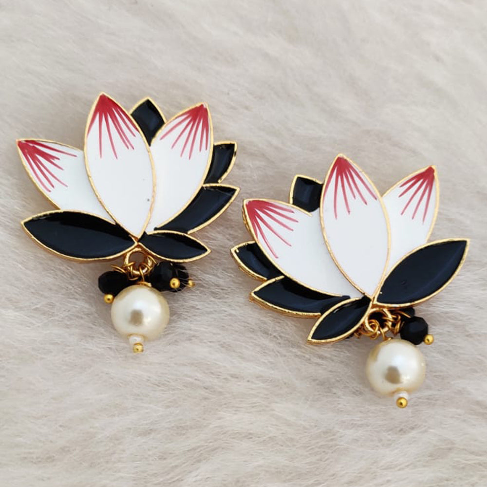 Marudhar Creations Gold Plated Matte Finish Stud Earrings