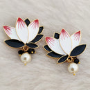 Marudhar Creations Gold Plated Matte Finish Stud Earrings