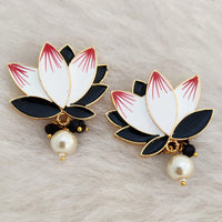 Marudhar Creations Gold Plated Matte Finish Stud Earrings