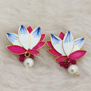 Marudhar Creations Gold Plated Matte Finish Stud Earrings