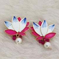 Marudhar Creations Gold Plated Matte Finish Stud Earrings