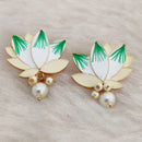 Marudhar Creations Gold Plated Matte Finish Stud Earrings