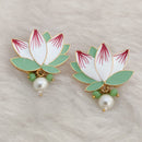 Marudhar Creations Gold Plated Matte Finish Stud Earrings