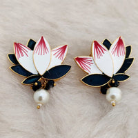 Marudhar Creations Gold Plated Matte Finish Stud Earrings