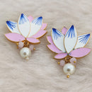 Marudhar Creations Gold Plated Matte Finish Stud Earrings