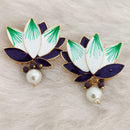 Marudhar Creations Gold Plated Matte Finish Stud Earrings