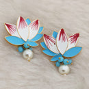 Marudhar Creations Gold Plated Matte Finish Stud Earrings