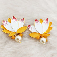 Marudhar Creations Gold Plated Matte Finish Stud Earrings