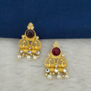 Marudhar Creations Gold Plated Matte Finish Stud Earrings