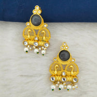 Marudhar Creations Gold Plated Matte Finish Stud Earrings
