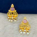 Marudhar Creations Gold Plated Matte Finish Stud Earrings