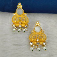 Marudhar Creations Gold Plated Matte Finish Stud Earrings
