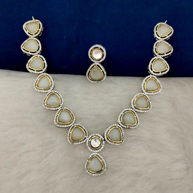 Marudhar Creations Gold Plated Crystal Stone Necklace Set