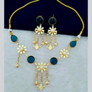 Marudhar Creations Gold Plated Crystal Stone And Pearl Necklace Set