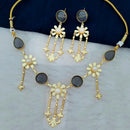 Marudhar Creations Gold Plated Crystal Stone And Pearl Necklace Set