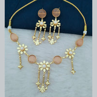 Marudhar Creations Gold Plated Crystal Stone And Pearl Necklace Set