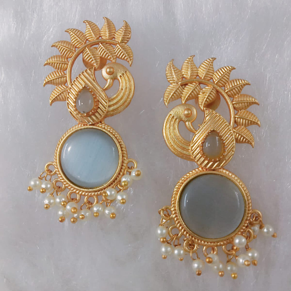 Marudhar Creations Gold Plated Matte Finish Dangler Earrings