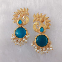 Marudhar Creations Gold Plated Matte Finish Dangler Earrings