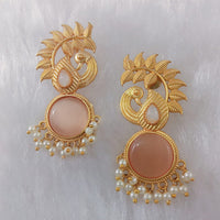 Marudhar Creations Gold Plated Matte Finish Dangler Earrings