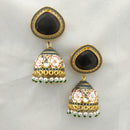 Marudhar Creations Gold Plated Kundan And Meenakari Jhumki Earrings