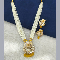 Marudhar Creation Gold Plated Kundan And Pearl Long Necklace Set