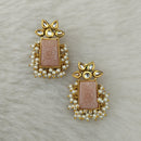 Marudhar Creations Gold Plated Matte Finish Kundan And Pearl Stud Earrings