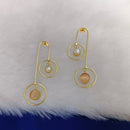 Marudhar Creations Gold Plated Matte Finish Dangler Earrings.