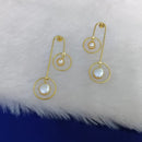 Marudhar Creations Gold Plated Matte Finish Dangler Earrings.