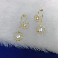 Marudhar Creations Gold Plated Matte Finish Dangler Earrings.