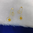 Marudhar Creations Gold Plated Matte Finish Dangler Earrings.