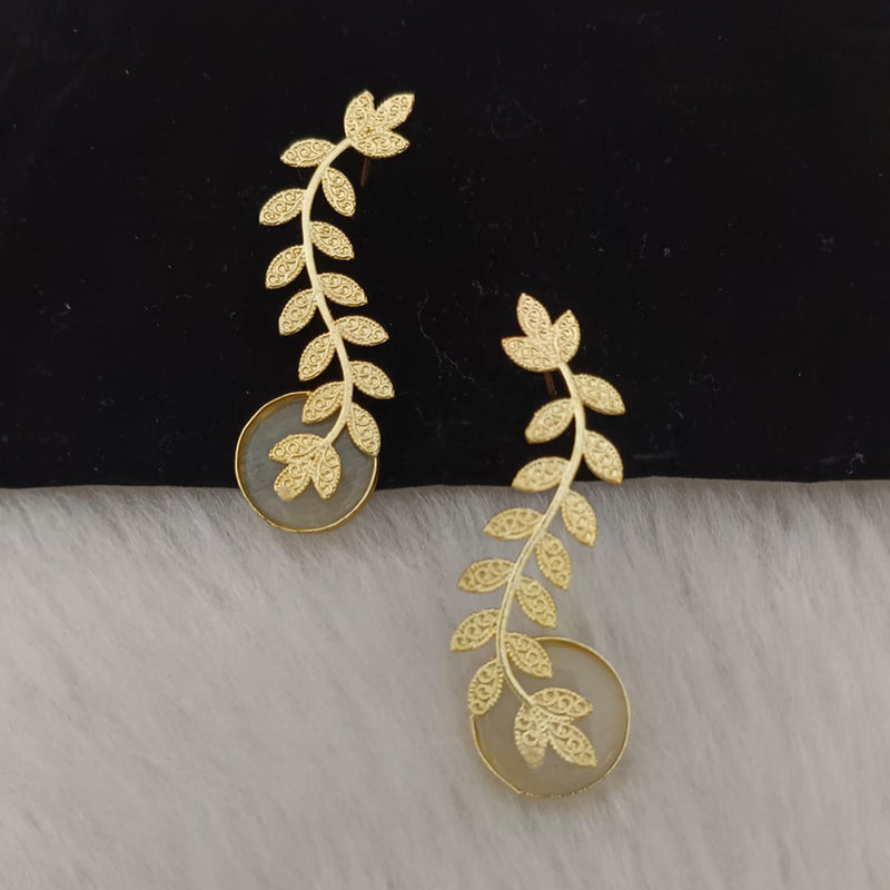 Marudhar Creations Gold Plated Matte Finish Earrings