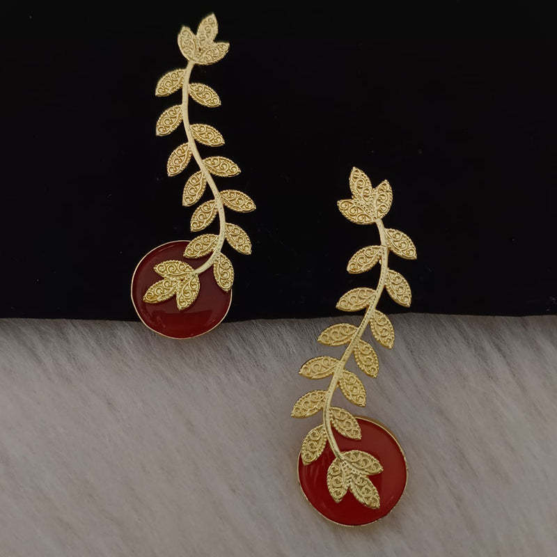 Marudhar Creations Gold Plated Matte Finish Earrings