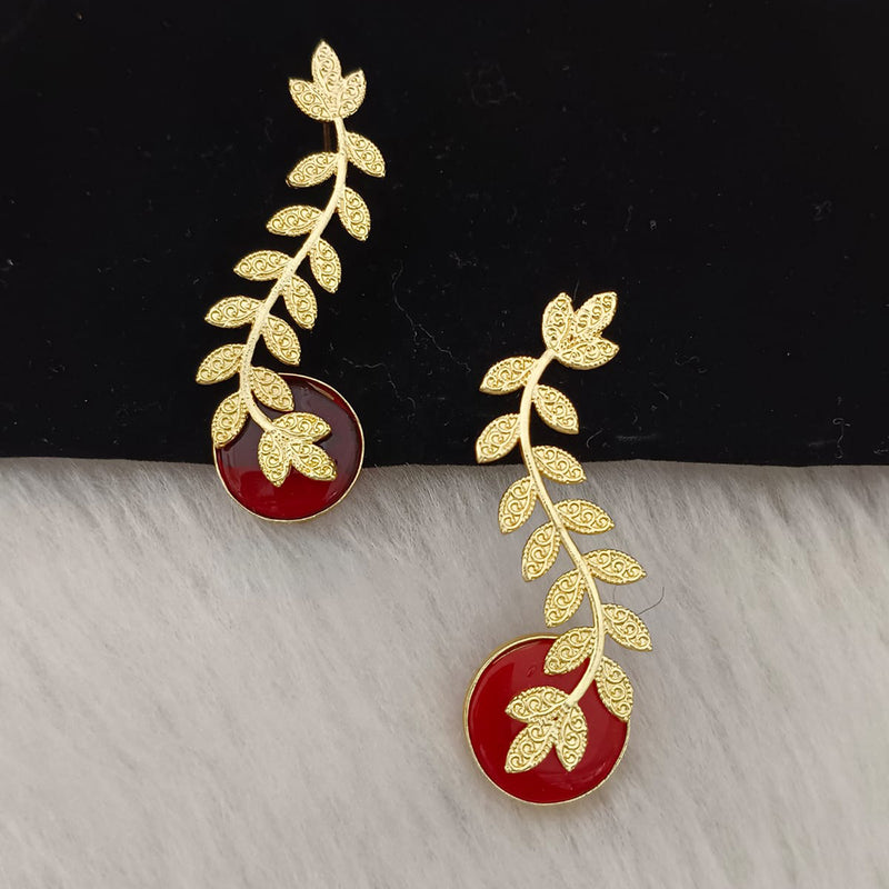 Marudhar Creations Gold Plated Matte Finish Earrings