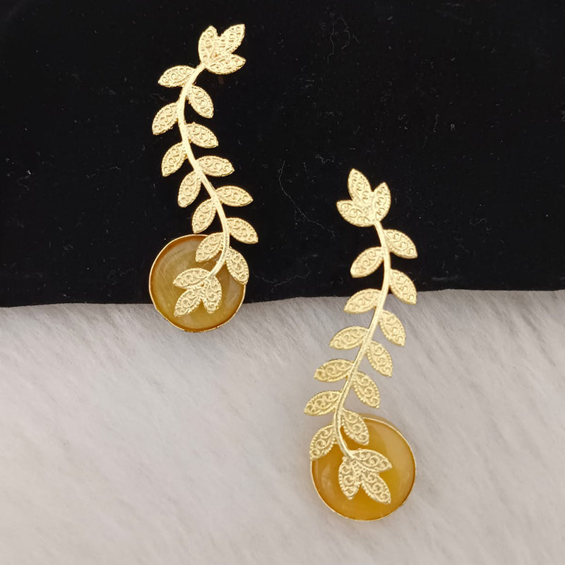 Marudhar Creations Gold Plated Matte Finish Earrings