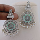 Marudhar Creations Oxidised Plated Pota Stone Dangler Earrings