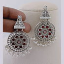 Marudhar Creations Oxidised Plated Pota Stone Dangler Earrings