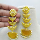 Marudhar Creations Gold Matte Finish Pota Stone Dangler Earrings
